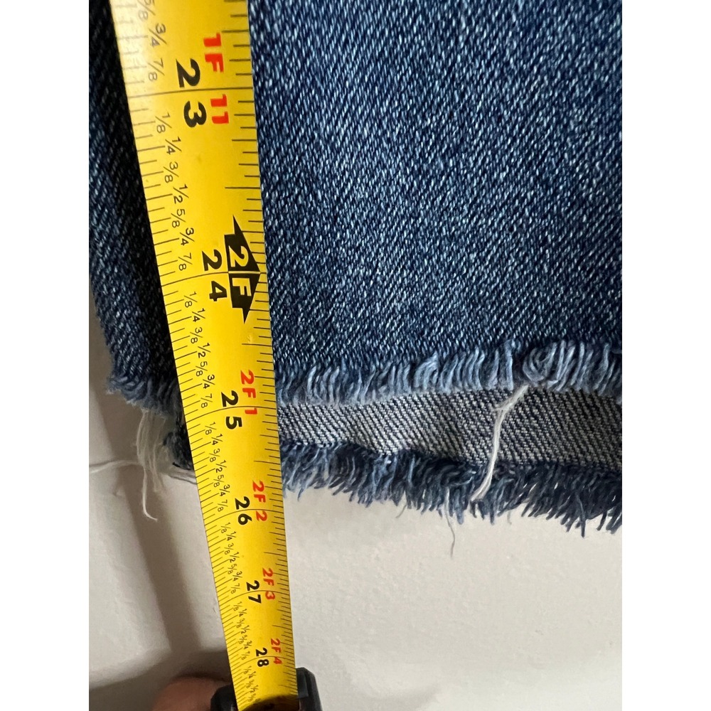 KUT from the Kloth Distressed Raw Hem Straight Leg Jeans Blue Size 4 KP0937MA4 - Picture 11 of 11